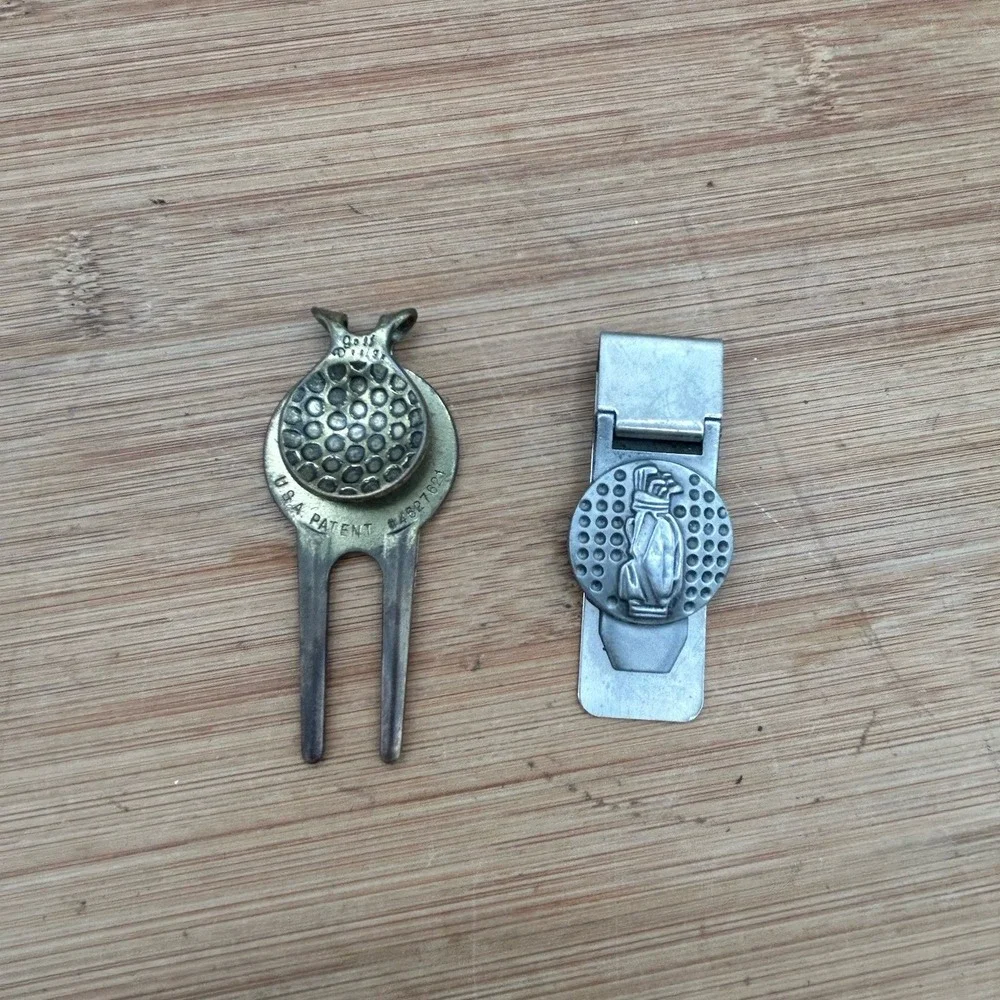 Golf Money Clip Golf Bag Stainless Steel & PGA West Divot Repair Lot‎
